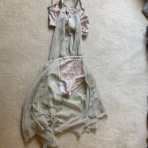 Floral Sheer Costume with Matching Top and Bottom